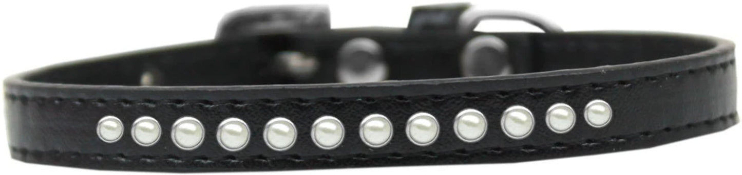 Dog, Puppy Pet Fashion Collar, "One Row Pearl Rimsets"