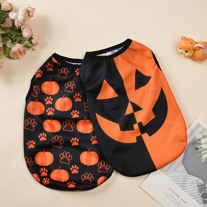 Halloween Pumpkin Print Dog/Cat Tshirt