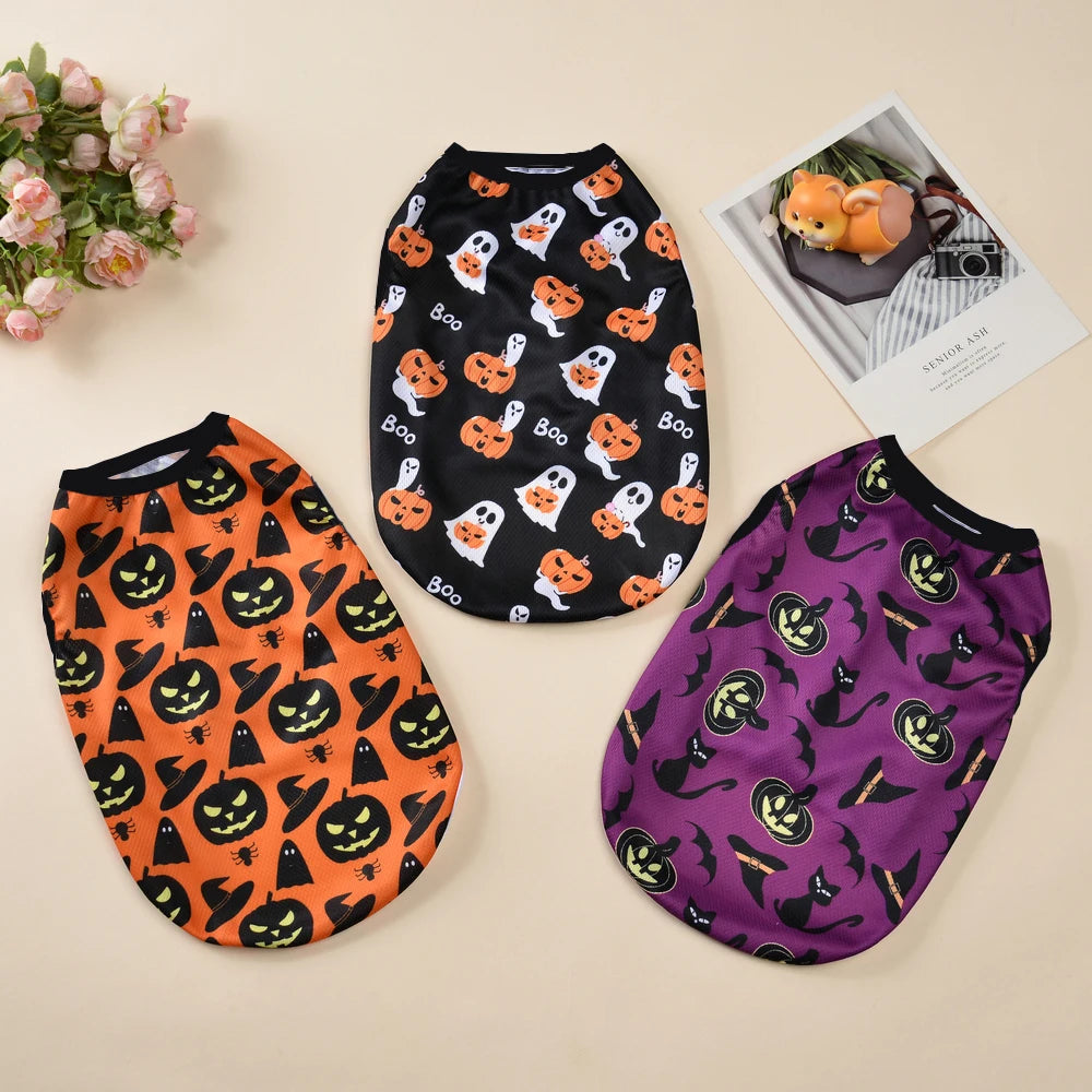 Halloween Pumpkin Print Vest T-shirt