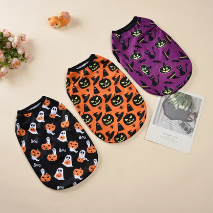 Halloween Pumpkin Print Dog/Cat Tshirt