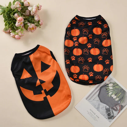 Halloween Pumpkin Print Vest T-shirt