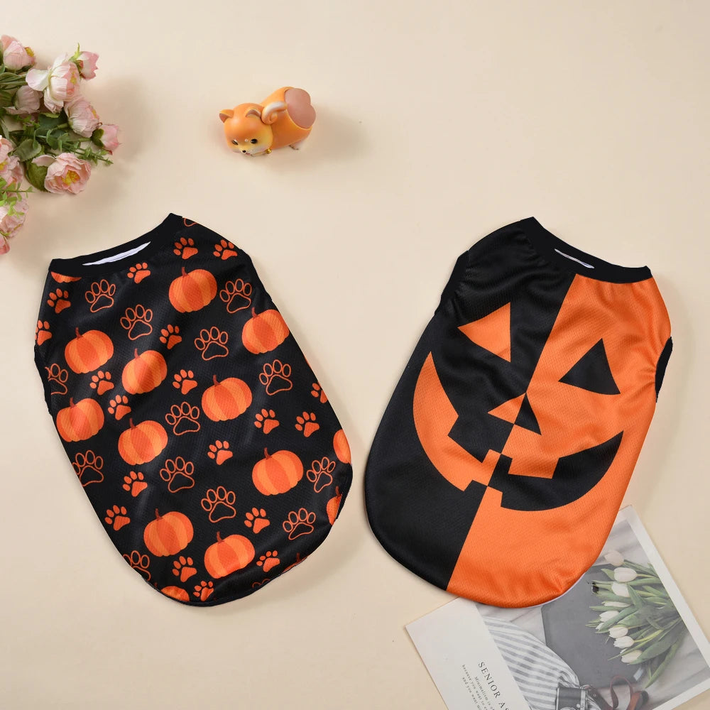 Halloween Pumpkin Print Vest T-shirt