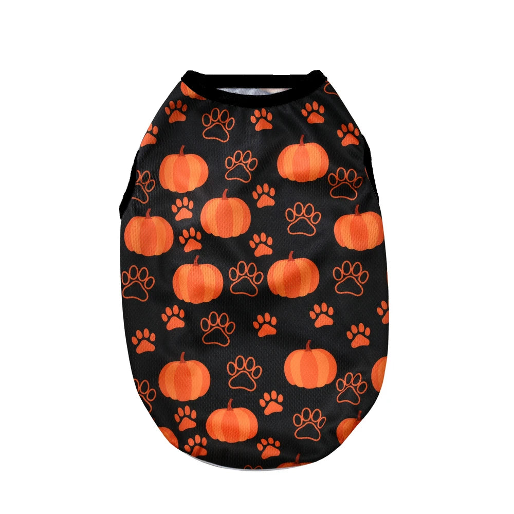 Halloween Pumpkin Print Dog/Cat Tshirt