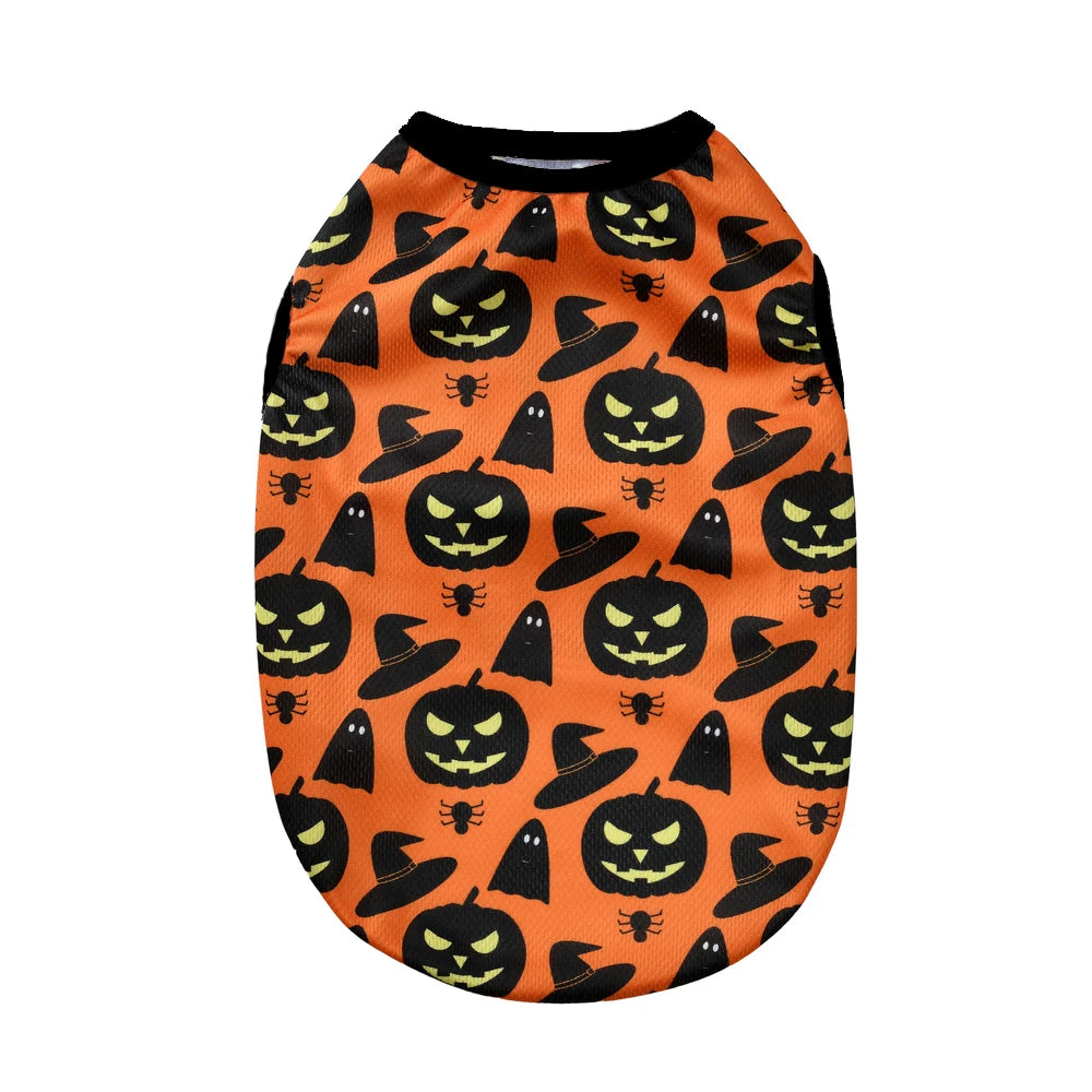 Halloween Pumpkin Print Dog/Cat Tshirt