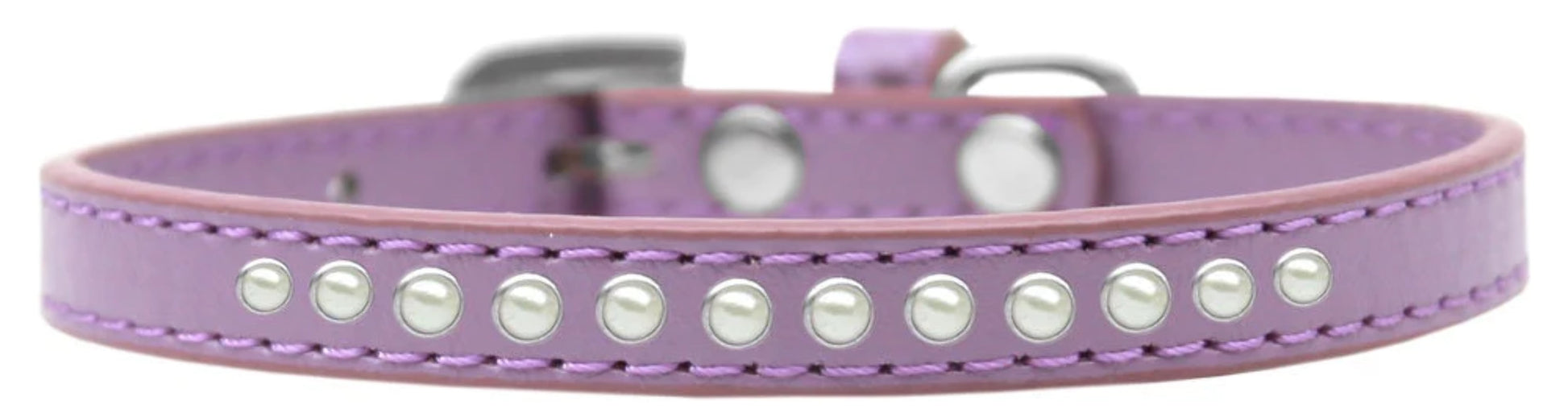 Dog, Puppy Pet Fashion Collar, "One Row Pearl Rimsets"